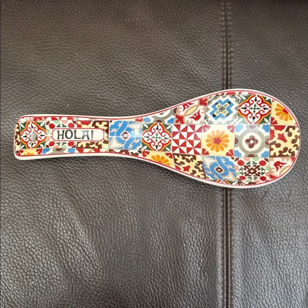 Ceramic Multi Colored Spoonrest from Valencia Spain